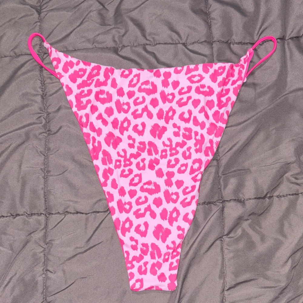 SHEIN Pink Leopard Print Bikini Bottoms
